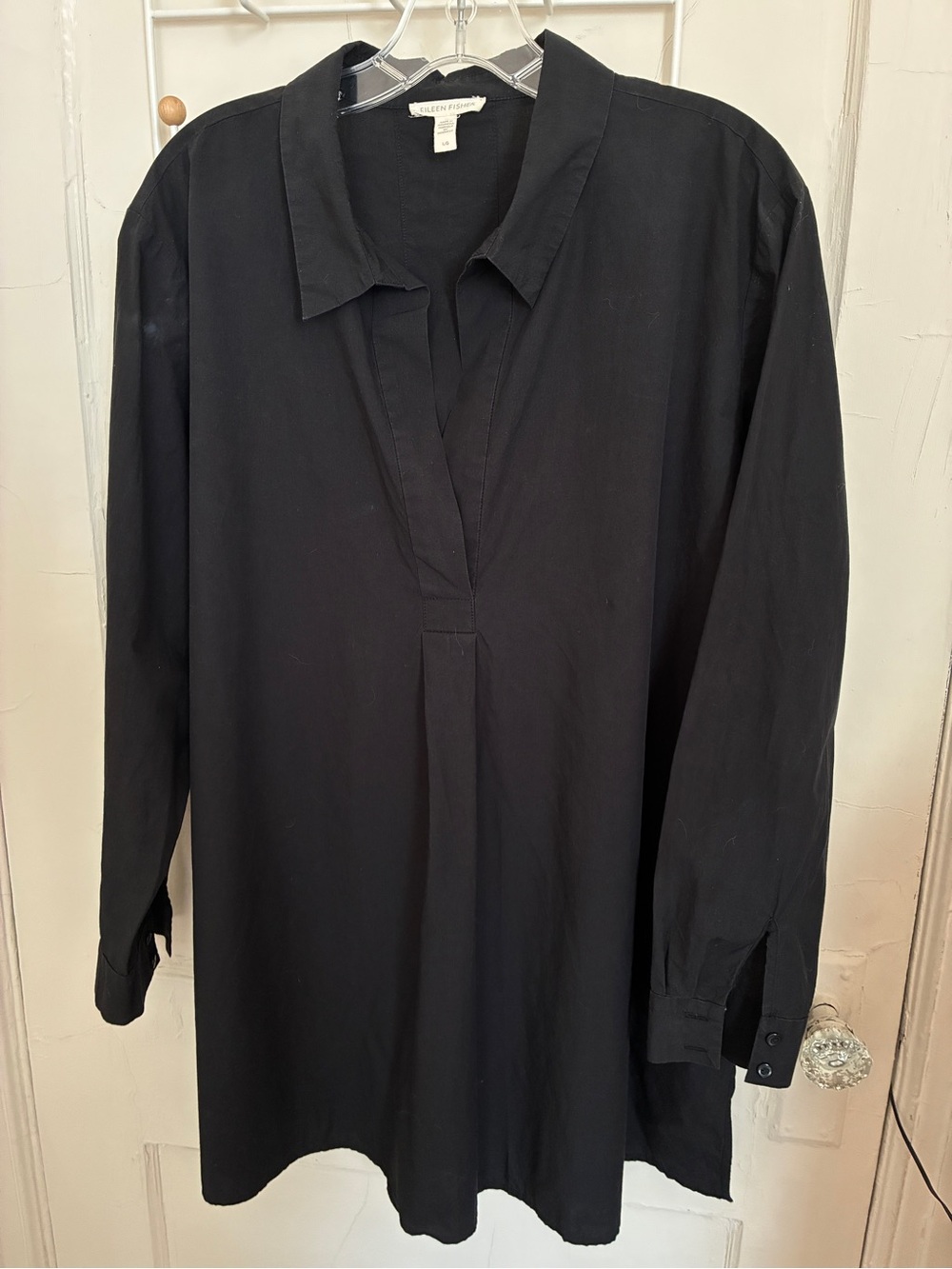 Eileen Fisher Black Long Sleeve Tunic Blouse